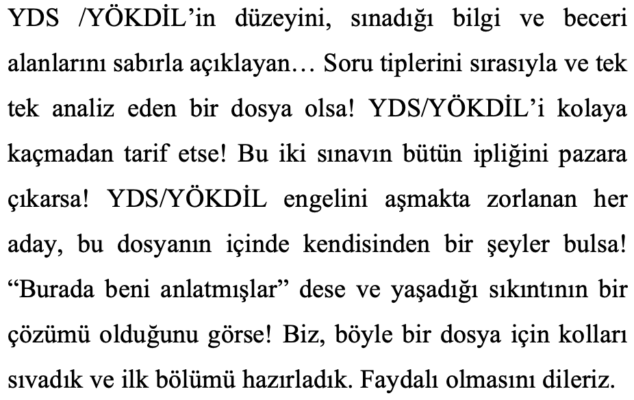 YDS / E-YDS / YÖKDİL Zamanlar