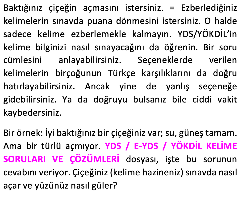 YDS / E-YDS / YÖKDİL Zamanlar